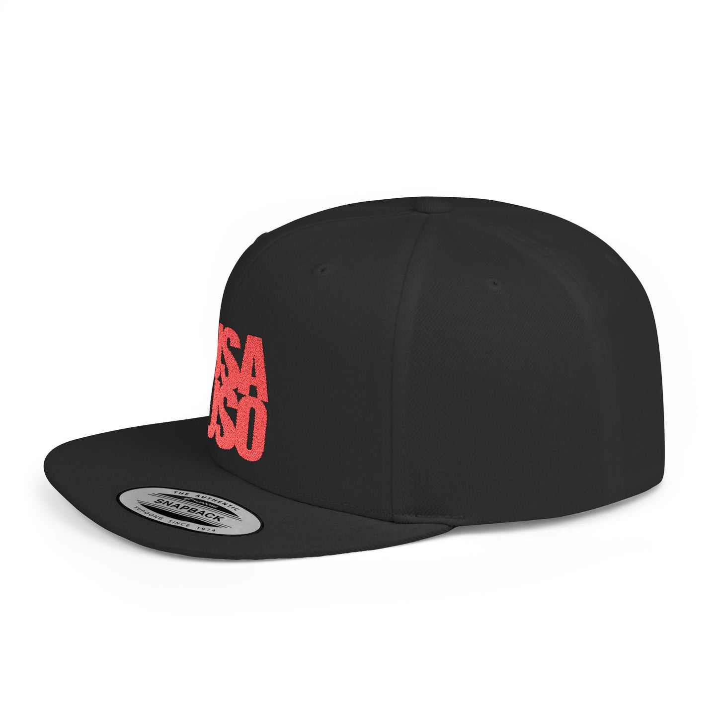 Flat Bill Snapback Hat — USA USO - Red Embroidery - AU/NZ/USA
