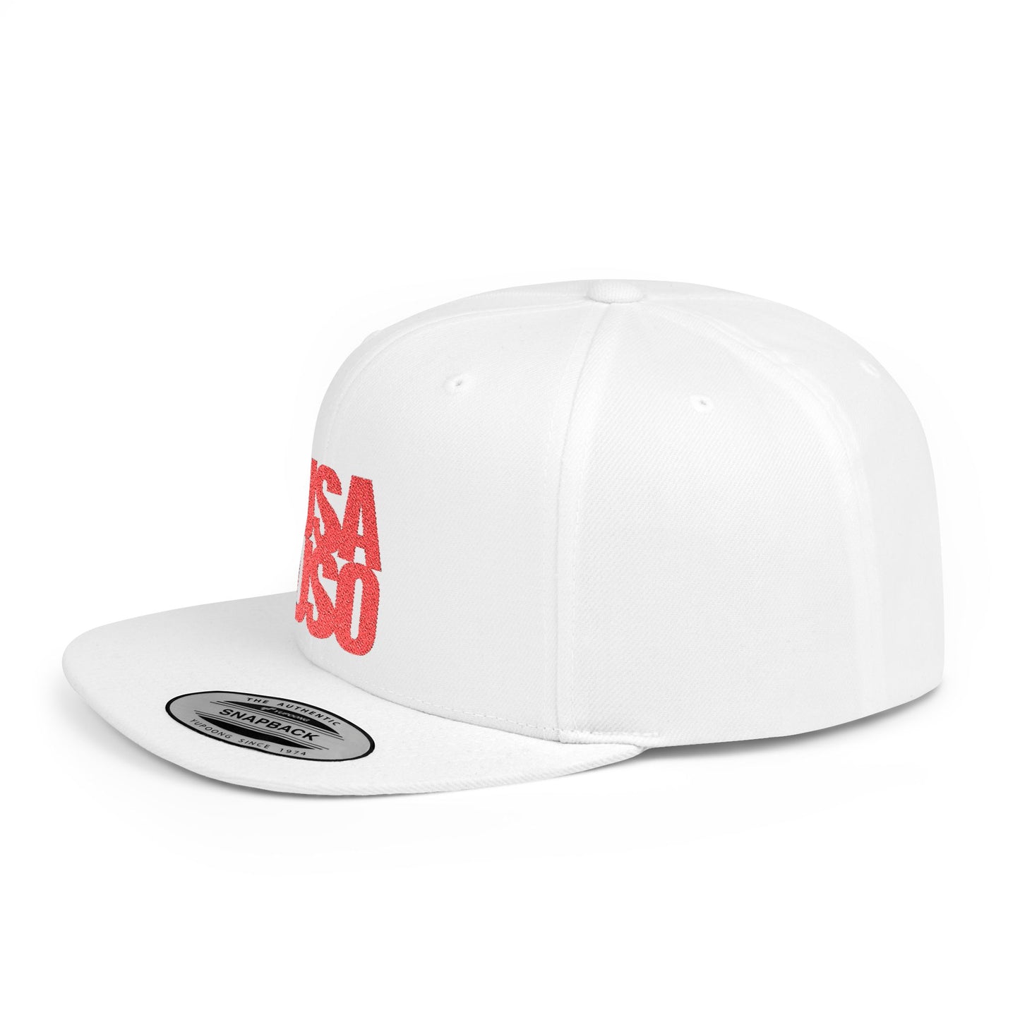 Flat Bill Snapback Hat — USA USO - Red Embroidery - AU/NZ/USA