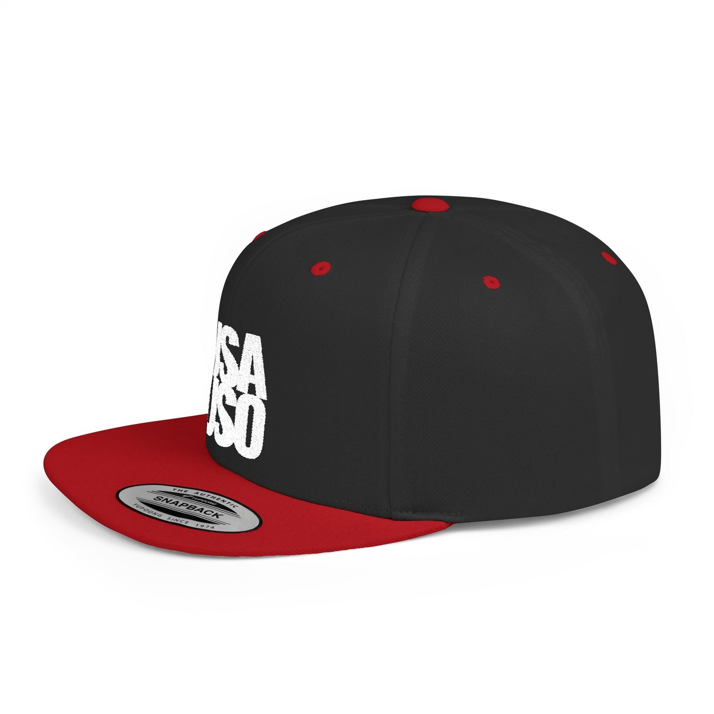 Flat Bill Snapback Hat — USA USO - White Embroidery - AU/NZ/USA - The Koko Samoa
