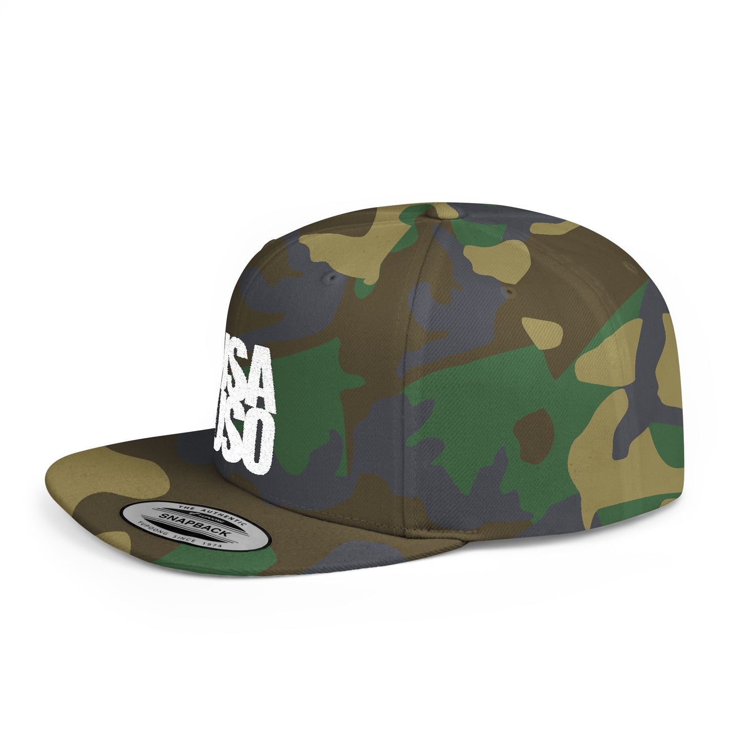 Flat Bill Snapback Hat — USA USO - White Embroidery - AU/NZ/USA - The Koko Samoa