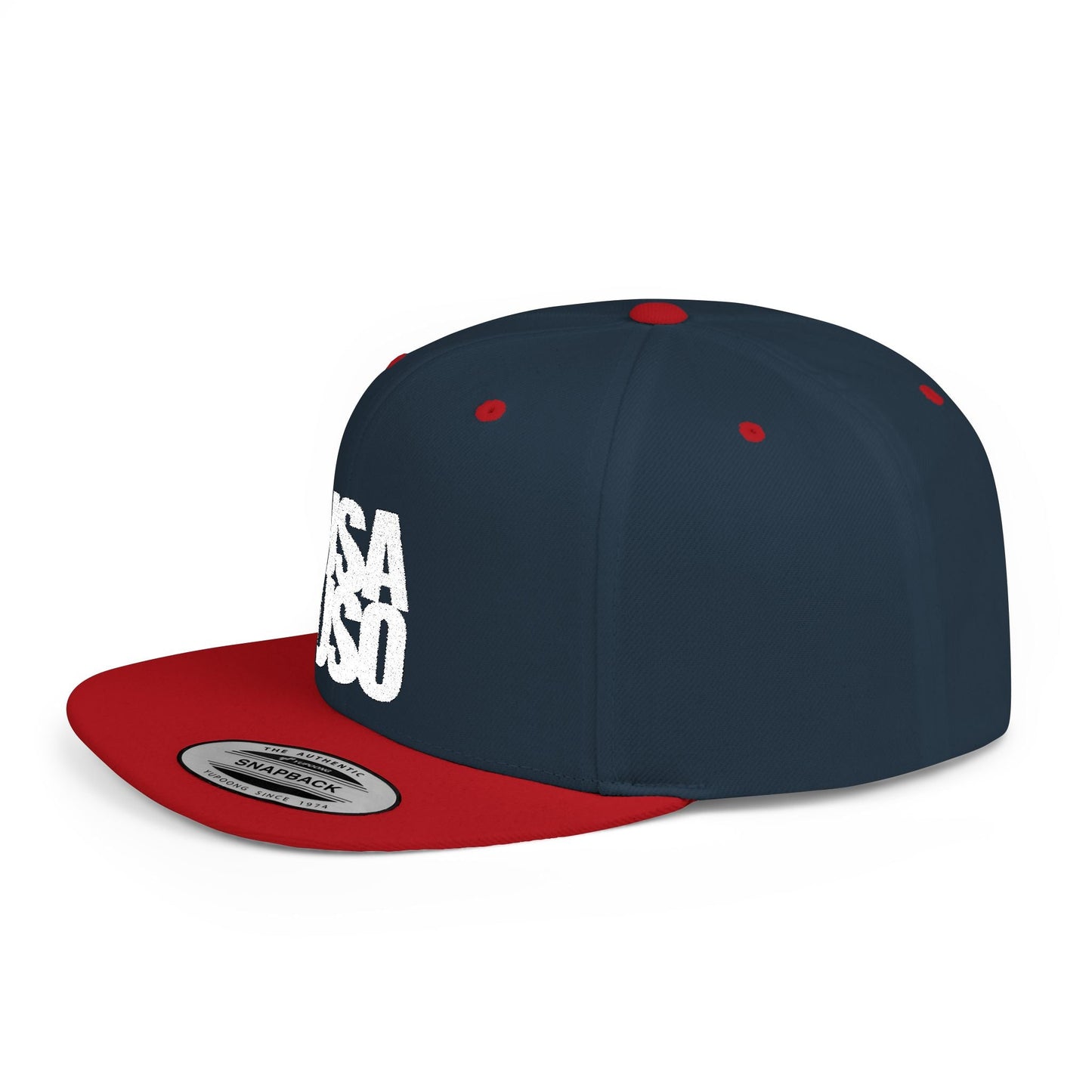 Flat Bill Snapback Hat — USA USO - White Embroidery - AU/NZ/USA - The Koko Samoa