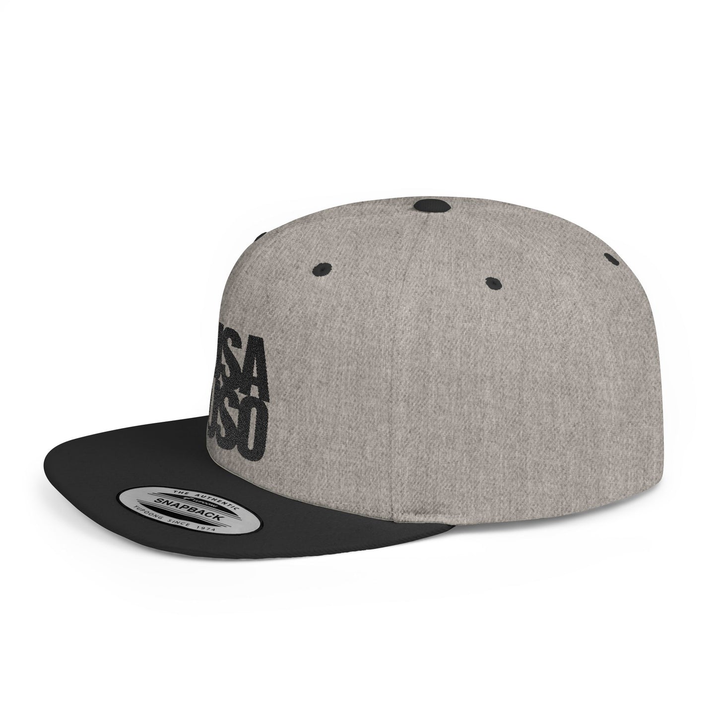 Flat Bill Snapback Hat  — USA USO  - Black Embroidery - AU/NZ/USA