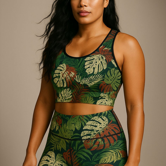 Seamless Sports Bra - Tafata Greens - AU/NZ/USA