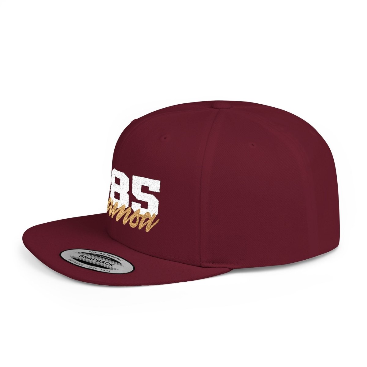 Flat Bill Snapback Hat - 685 Samoa - White & Gold Embroidery - AU/NZ/USA - The Koko Samoa