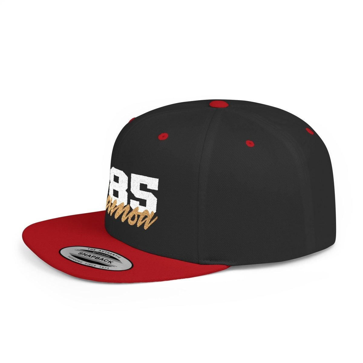 Flat Bill Snapback Hat - 685 Samoa - White & Gold Embroidery - AU/NZ/USA - The Koko Samoa