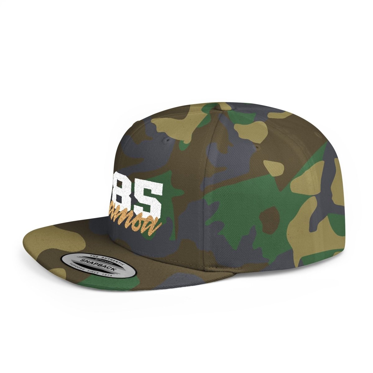 Flat Bill Snapback Hat - 685 Samoa - White & Gold Embroidery - AU/NZ/USA - The Koko Samoa