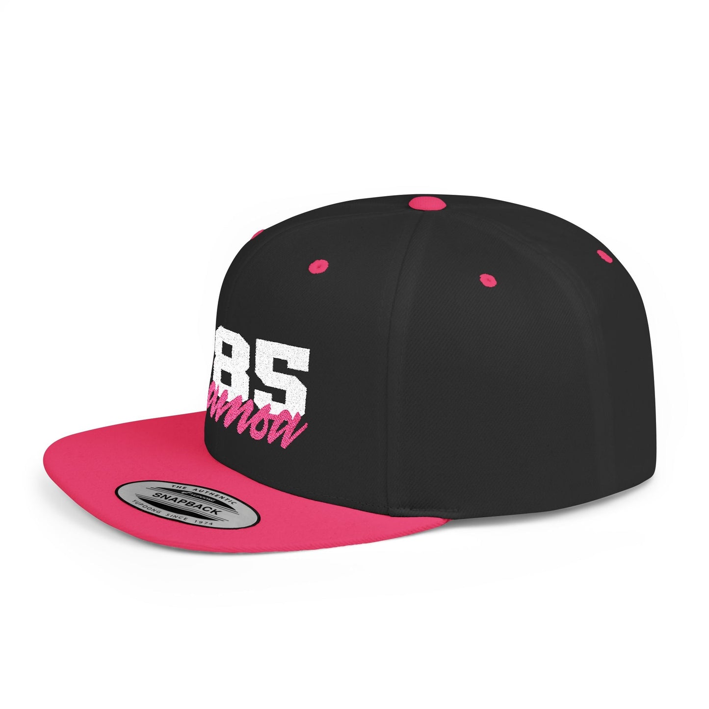 Flat Bill Snapback Hat - 685 Samoa - White & Neon Pink Embroidery - AU/NZ/USA - The Koko Samoa
