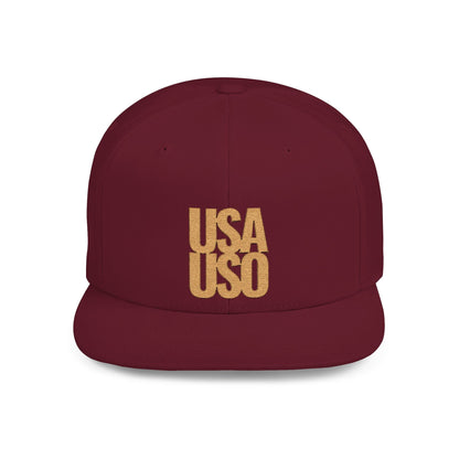 Flat Bill Snapback Hat - Samoa Culture - Gold Embroidery - AU/NZ/USA - The Koko Samoa