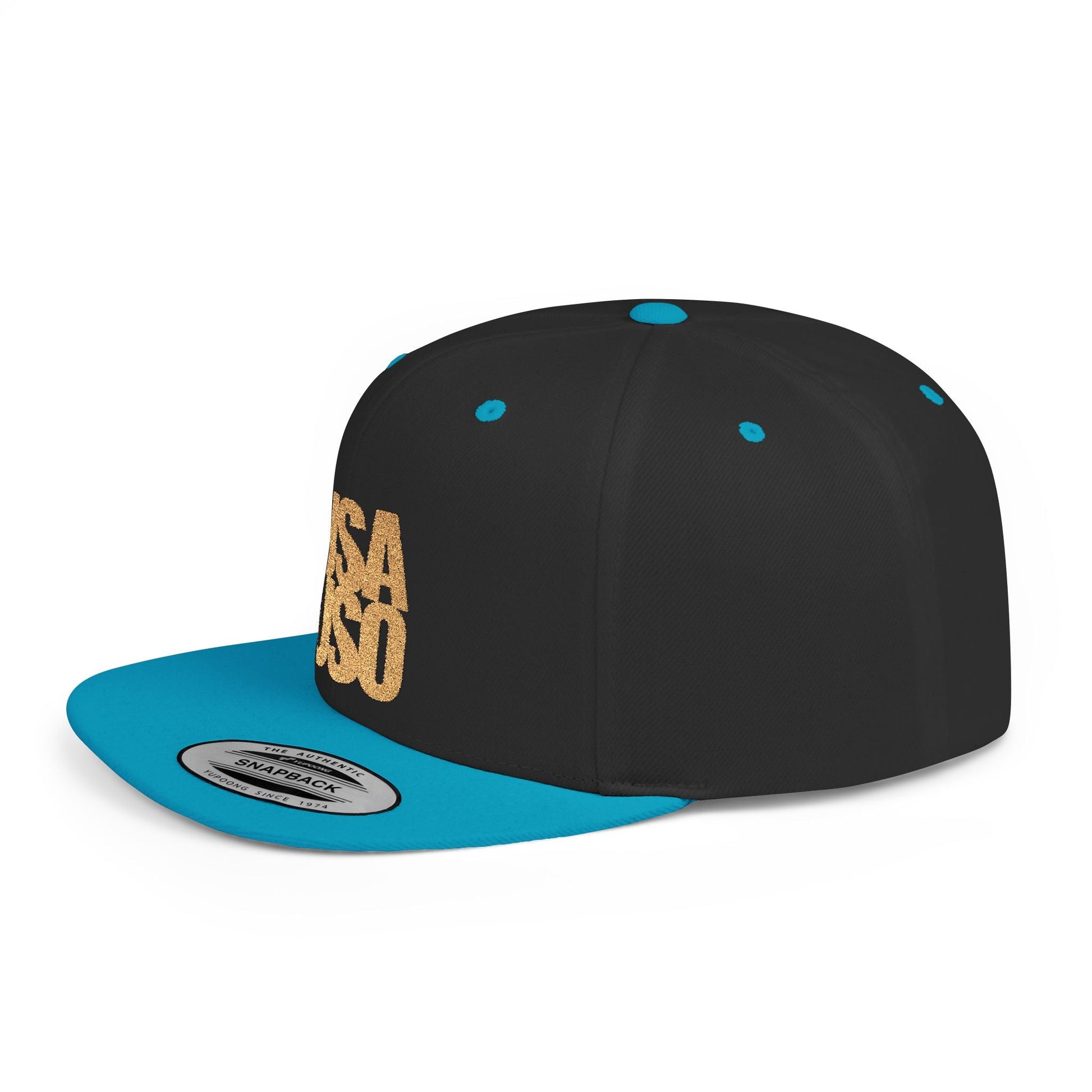 Flat Bill Snapback Hat - Samoa Culture - Gold Embroidery - AU/NZ/USA - The Koko Samoa