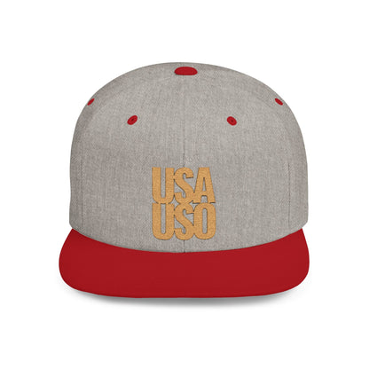 Flat Bill Snapback Hat - Samoa Culture - Gold Embroidery - AU/NZ/USA - The Koko Samoa
