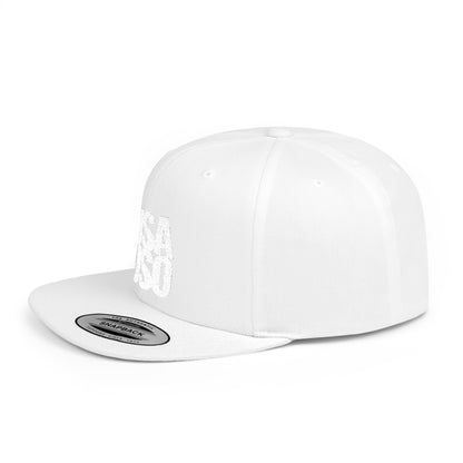 Flat Bill Snapback Hat — USA USO - White Embroidery - AU/NZ/USA - The Koko Samoa