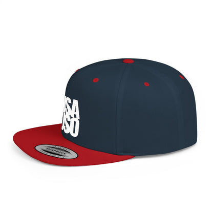 Flat Bill Snapback Hat — USA USO - White Embroidery - AU/NZ/USA - The Koko Samoa