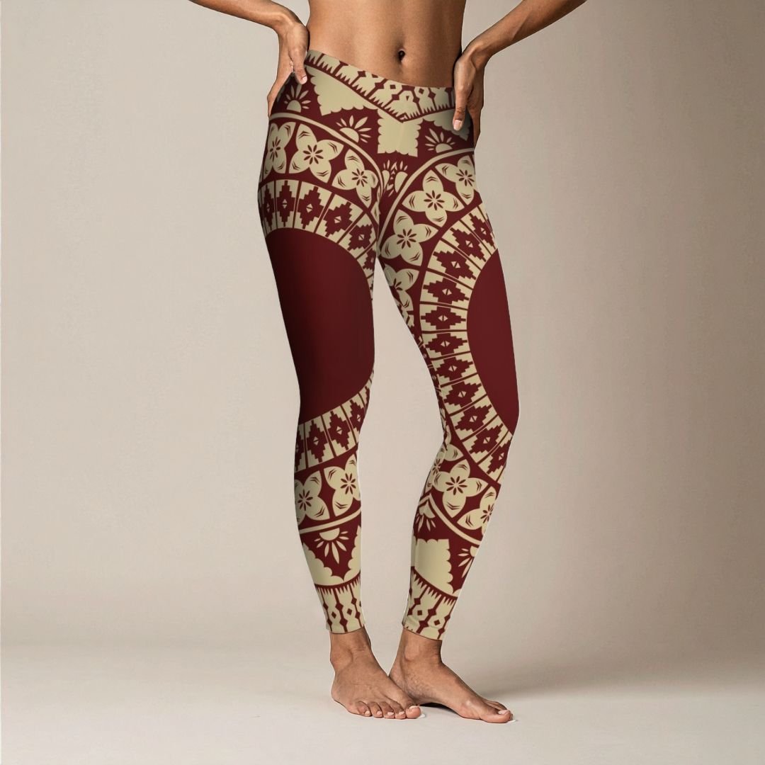 PasifikaOne Mid-Rise Leggings - Fiji Red - AU/NZ/USA