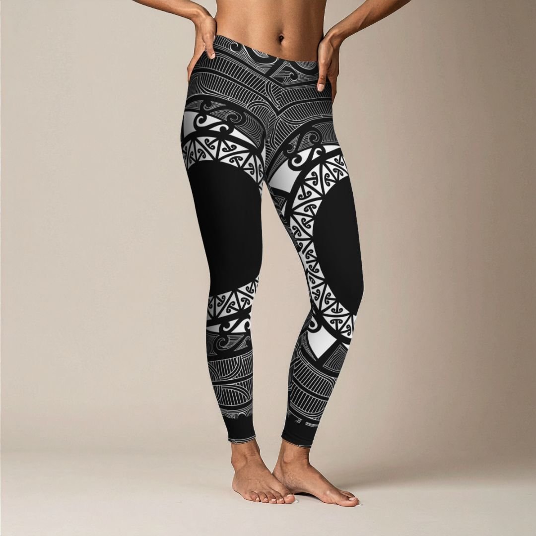 PasifikaOne Mid-Rise Leggings - Maori - AU/NZ/USA