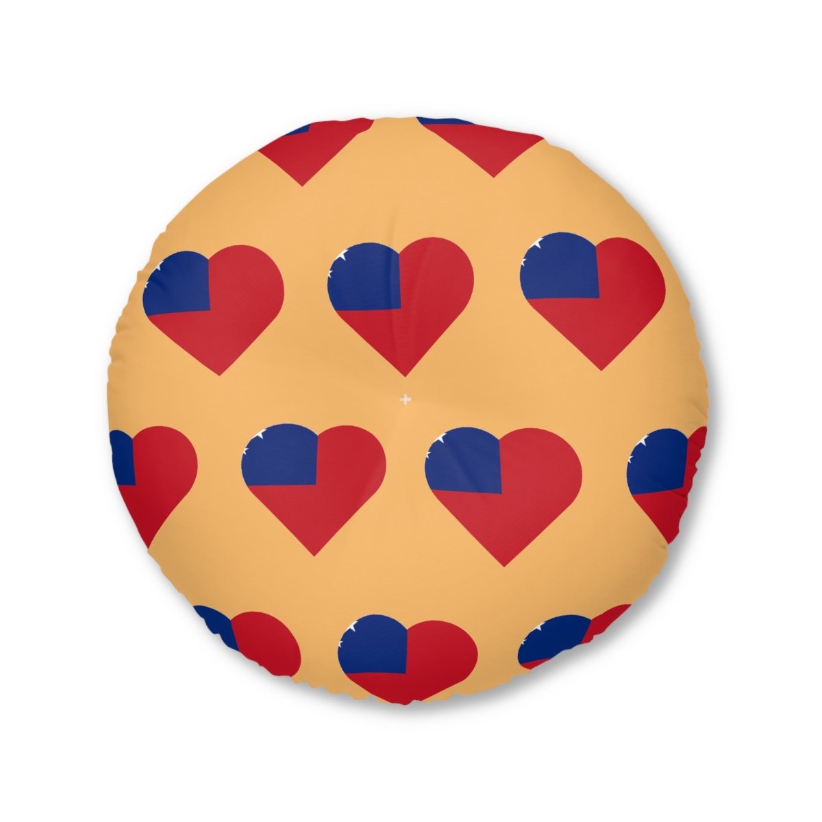 Tufted Floor Pillow - Samoan Flag Heart - AU/NZ/USA - The Koko Samoa