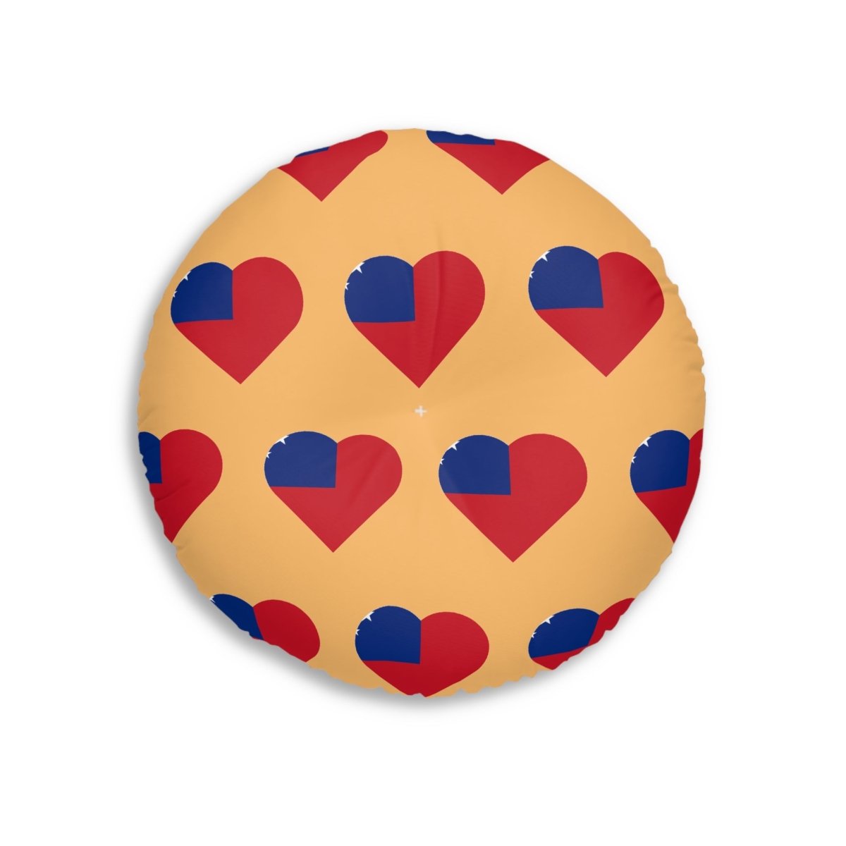 Tufted Floor Pillow - Samoan Flag Heart - AU/NZ/USA - The Koko Samoa