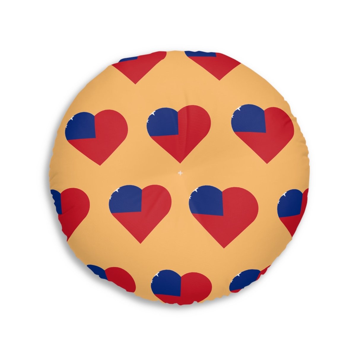 Tufted Floor Pillow - Samoan Flag Heart - AU/NZ/USA - The Koko Samoa